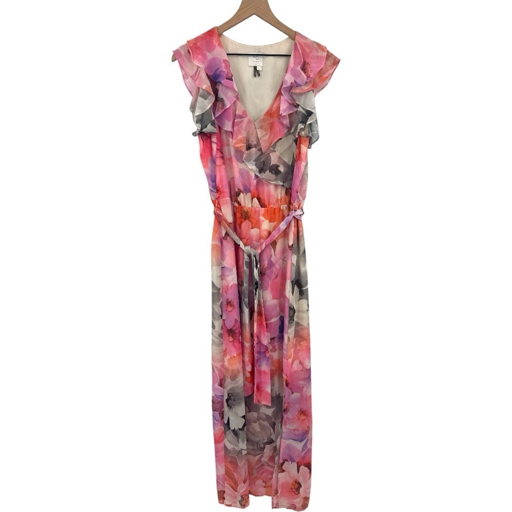 Anthropologie HD in Paris Easel Flora Ruffle Maxi Dress Size 6 Floral Watercolor - Picture 3 of 10